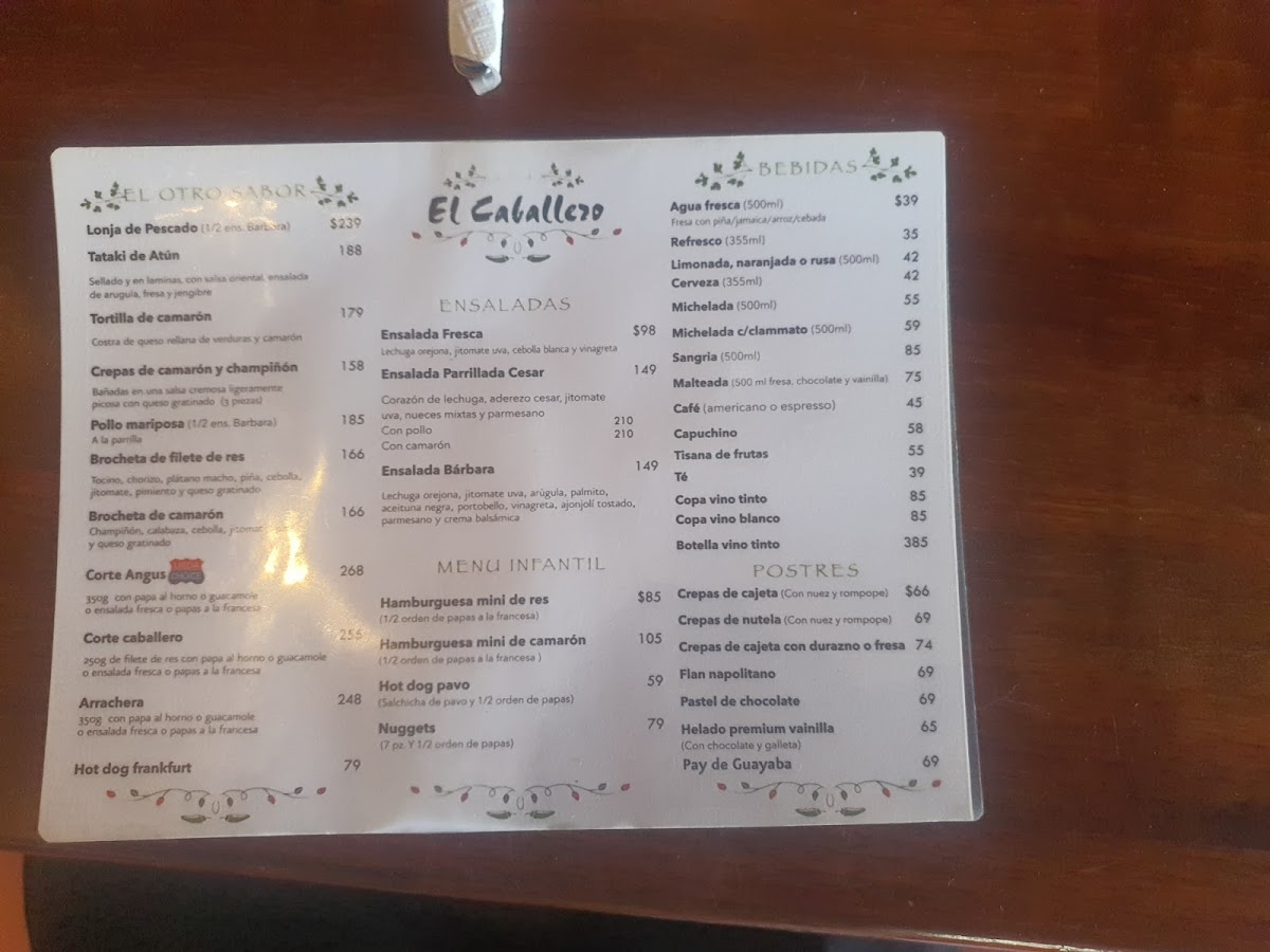 Restaurante Caballero Menu - Image 1